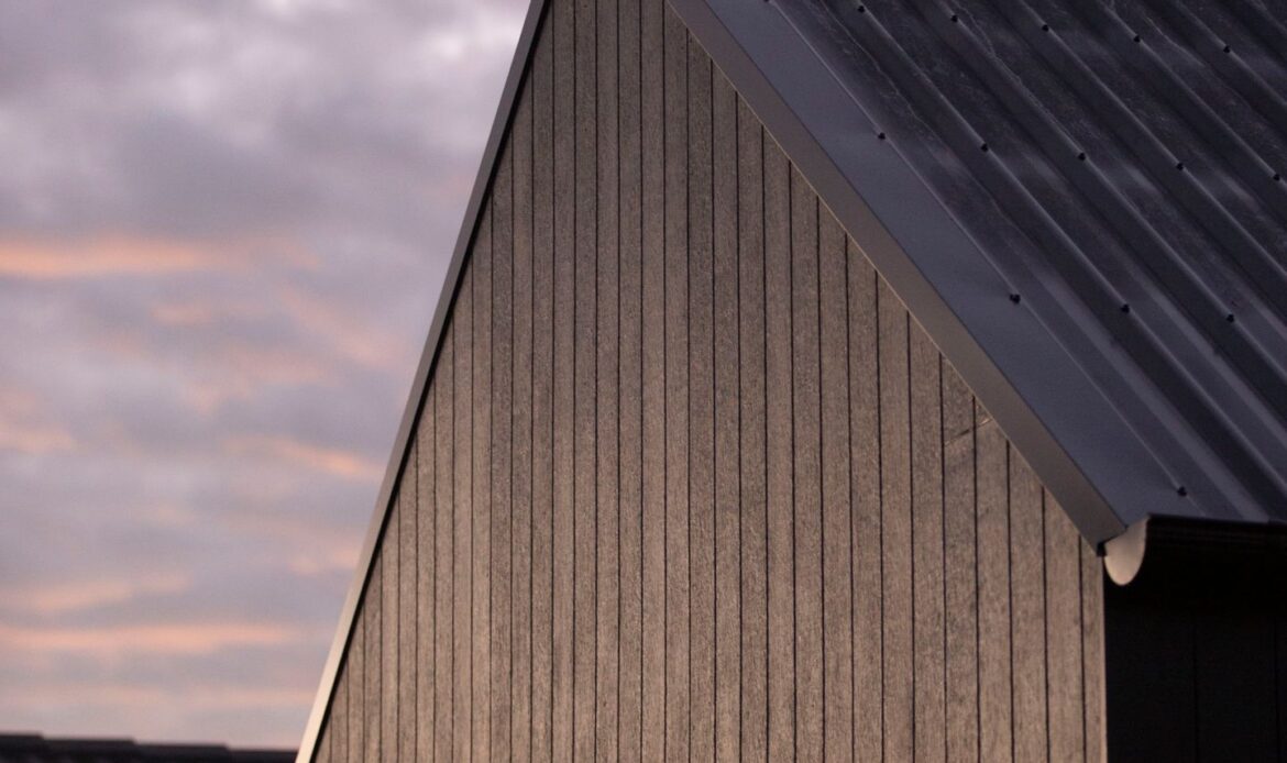 Modern building with a dark metal roof